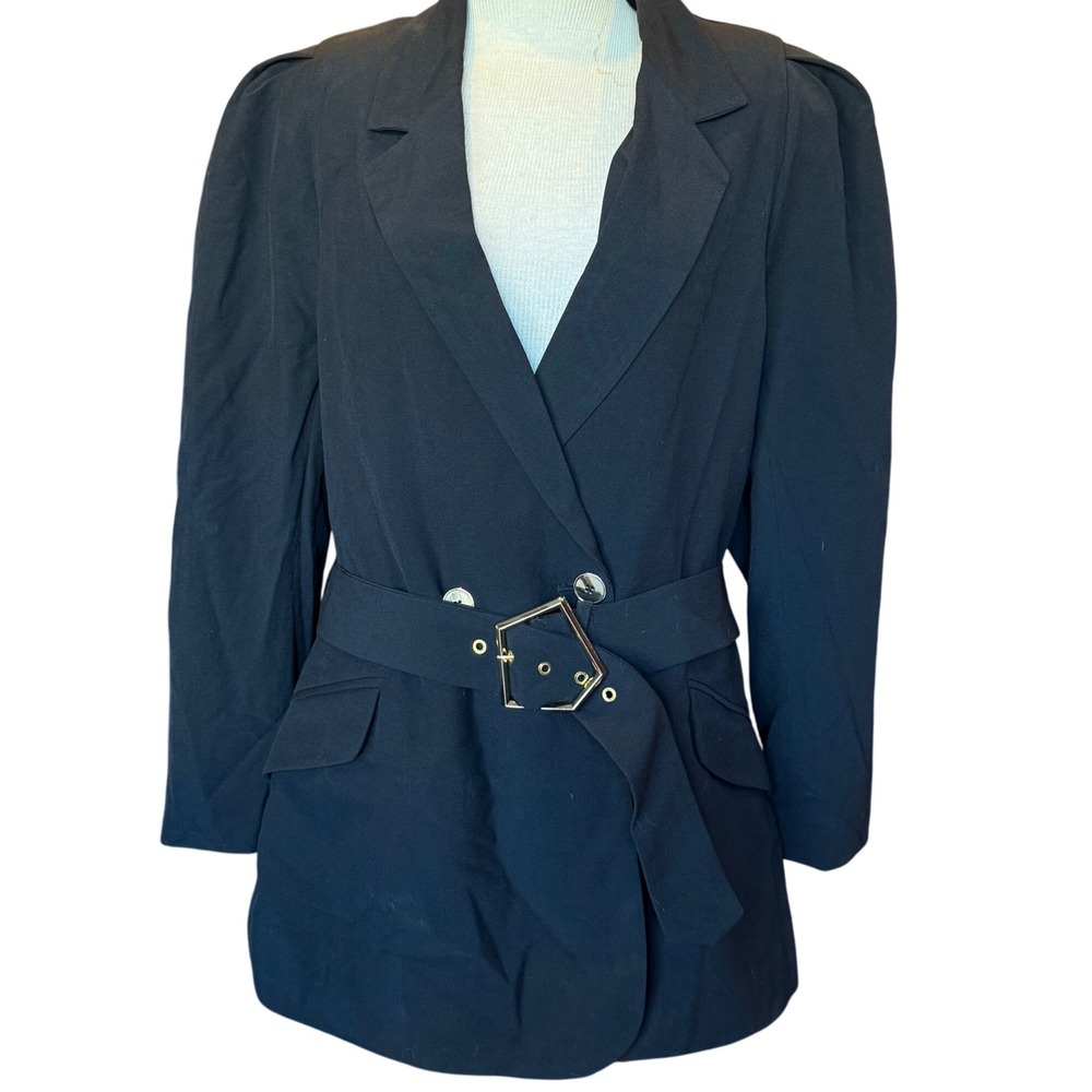 City Chic Black Belted Blazer Jacket Size Medium‎ NWT Workwear Career Wear
